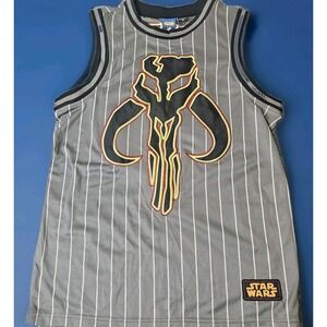 Star Wars Boba Fett Sleeveless Jersey Size Small/Medium Gray Striped Stitch Logo